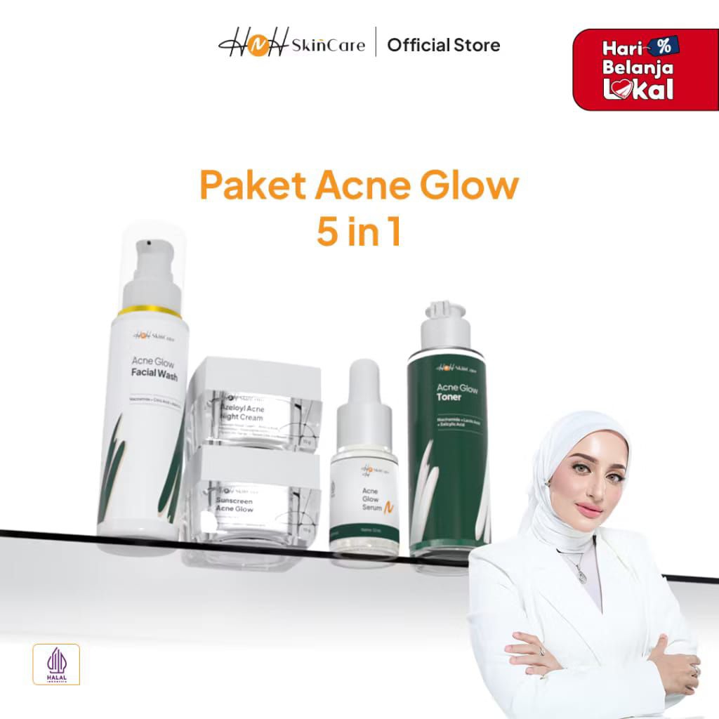 "HNH Skincare5IN1 PAKET SKINCARE LENGKAP UNTUK KULITBERJERAWAT