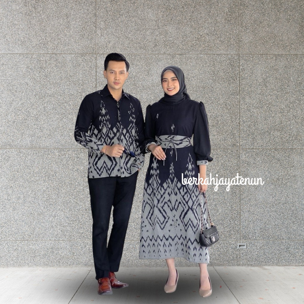 Ready Stok Couple Tenun Blanket Love Hitam/Couple Kondangan/Couple Prewedding