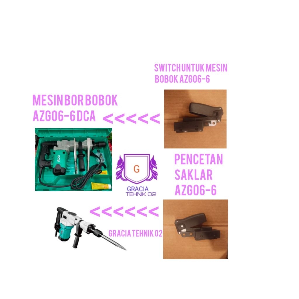 SWITCH MESIN BOBOK AZG06-6 SAKLAR BOR BOBOK AZG06-6