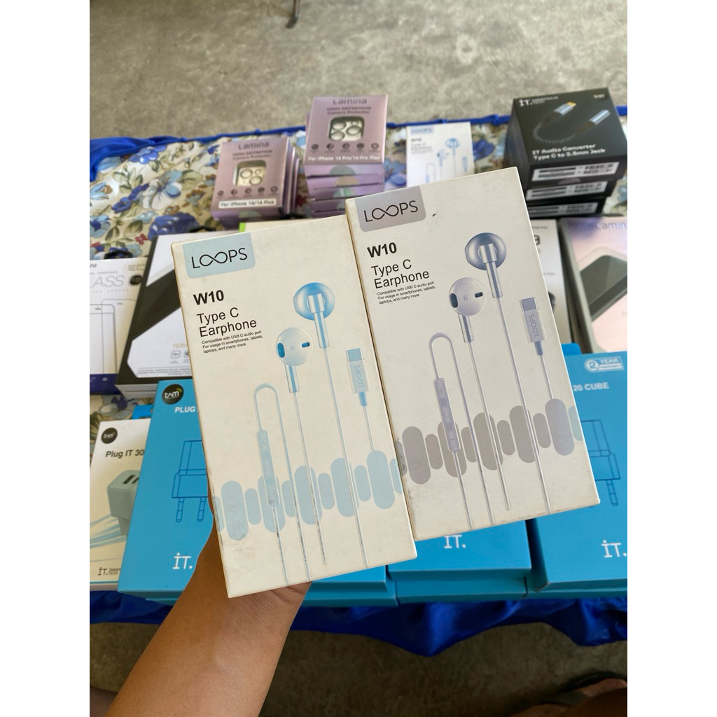 Loops hedset earphone kabel W10 type C