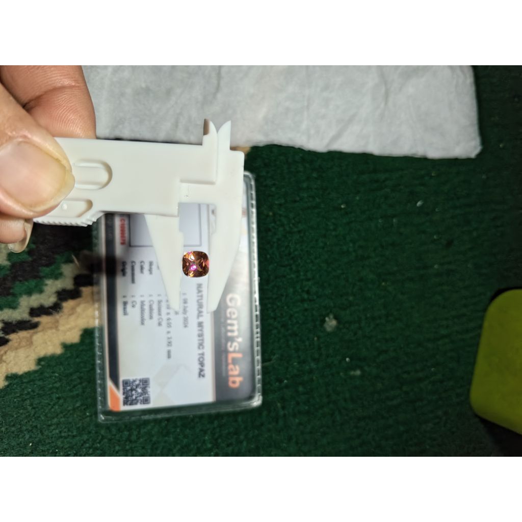 natural batu mystic topaz origin Brazil sudah dengan memo labnya