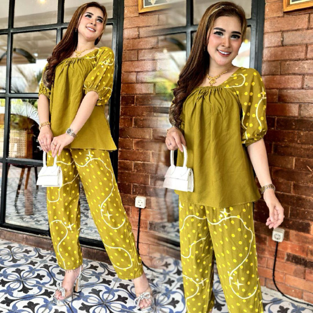 set Daily Rayon / Daster Set Celana/Set Harian Daster