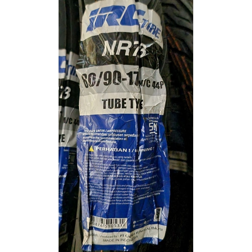 Ban Motor Tubetype Bukan Tubeless IRC NR73 80/90 ring 17 NR73 Supra / Revo / Jupiter / Vega / Smash