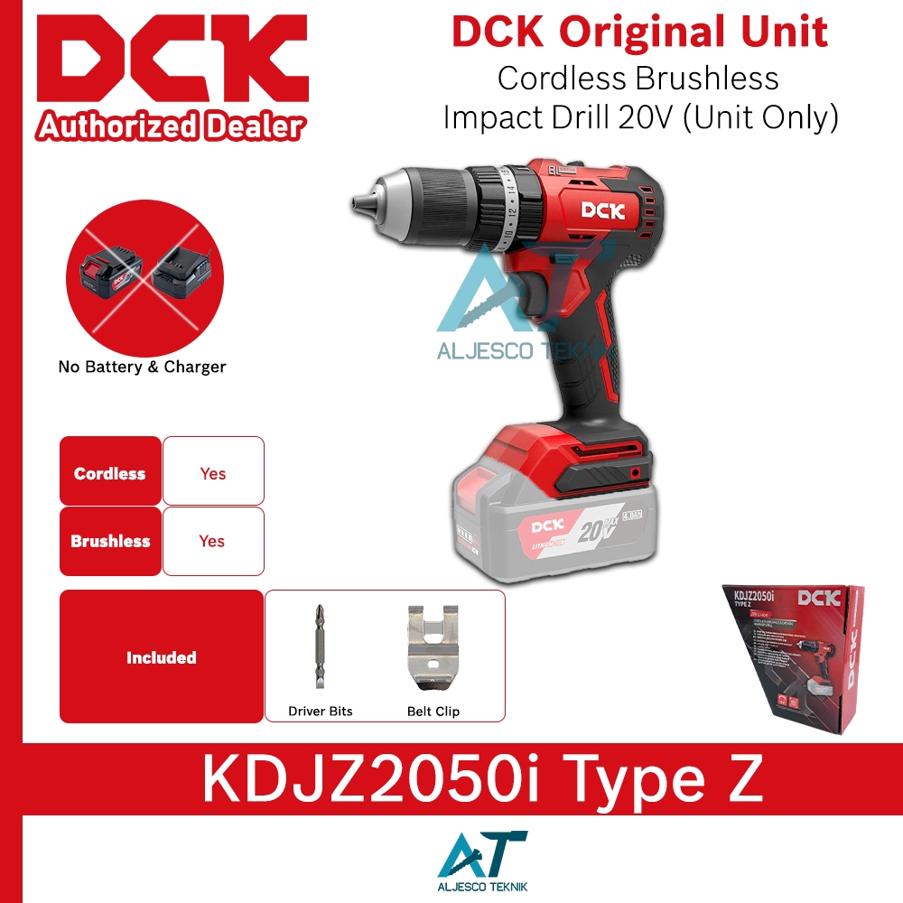 DCK KDJZ2050i BOR TEMBOK BATERAI BRUSHLESS 13MM 20V UNIT ONLY