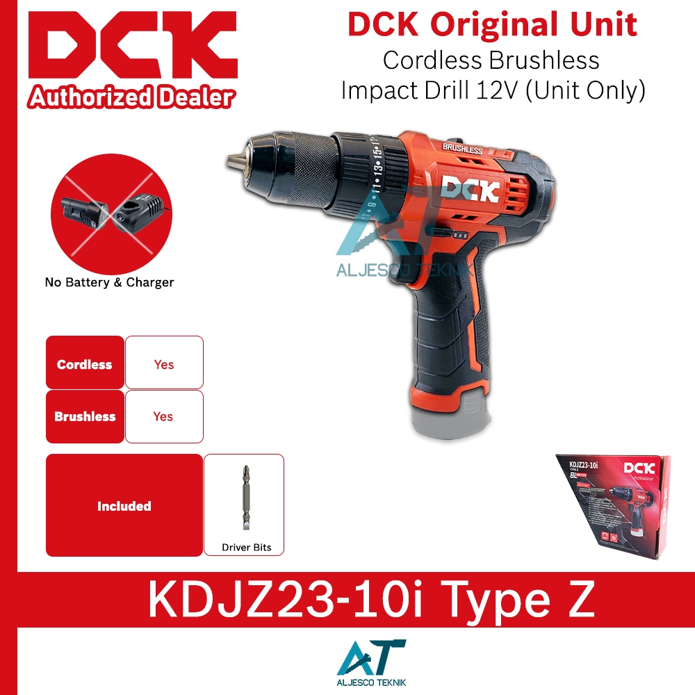 DCK KDJZ23-10i BOR TEMBOK BATERAI BRUSHLESS 10MM 12V UNIT ONLY