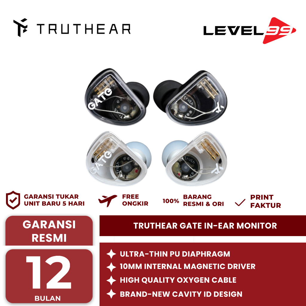 TRUTHEAR GATE TRUE TRUTHEAR GATE 10MM DYNAMIC DRIVER IN-EAR HEADPHONE EARPHONES