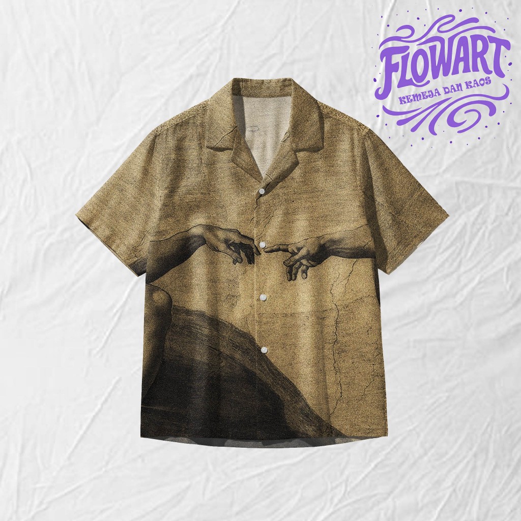 FLOWART Kemeja Creation of Adam – Baju Pria Motif Lukisan Michelangelo | LOW17
