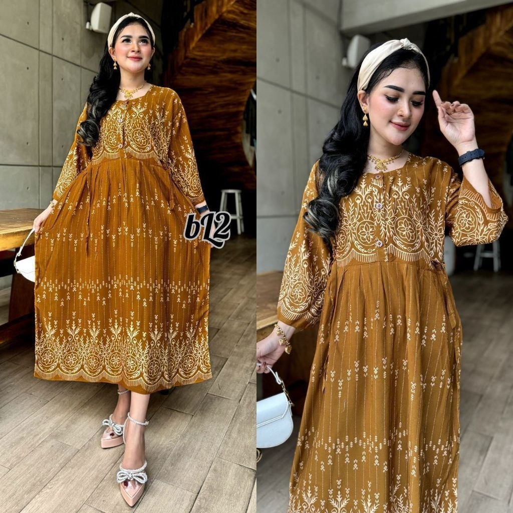 Daster Rayon Wanita Kekinian Lengan Panjang Jumbo LD 120