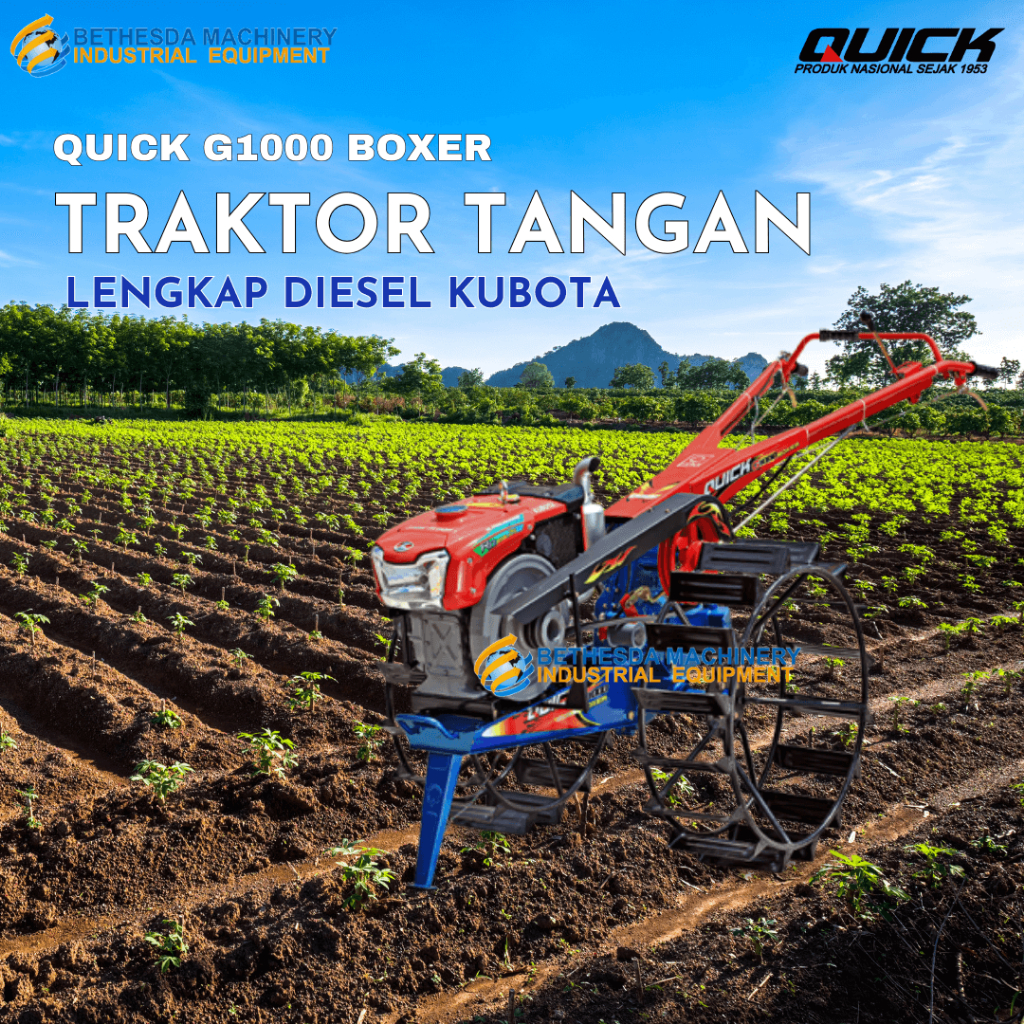 Quick G 1000 Boxer Traktor Bajak Sawah Lengkap diesel Kubota 8.5 PK