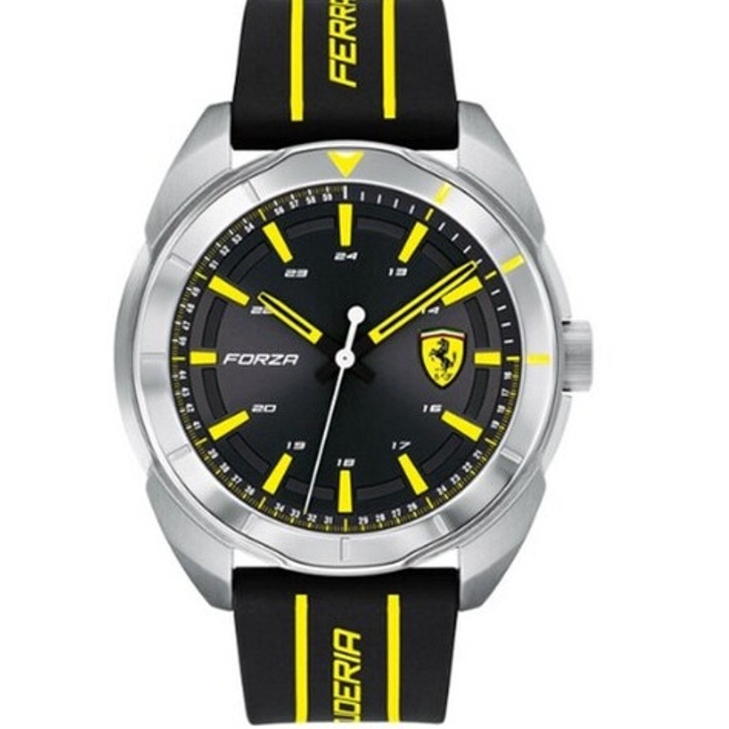 Ferrari Men's 'Forza' Quartz Stainless Steel and Silicone Watch 0830574