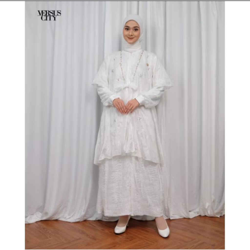 Versuscity Rasha Dress White Satin Bordir
