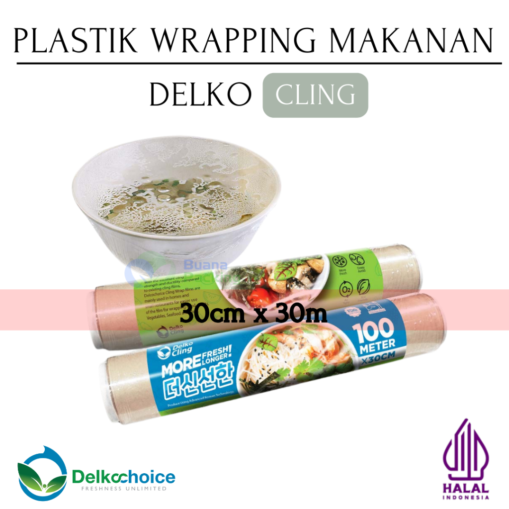 DELKOCHOICE PLASTIK CLING WRAP PEMBUNGKUS MAKANAN DELKOCLING FOOD WRAPPING 30x30