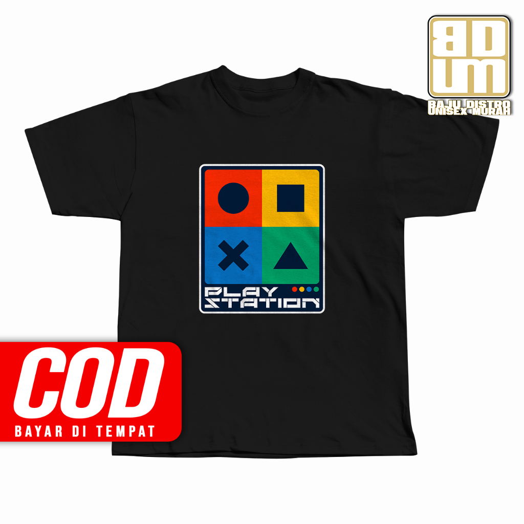 Kaos Aesthetic Streetwear PLAYSTATION BUTTON Tshirt Unisex BAJU Trendy Keren Simple Murah