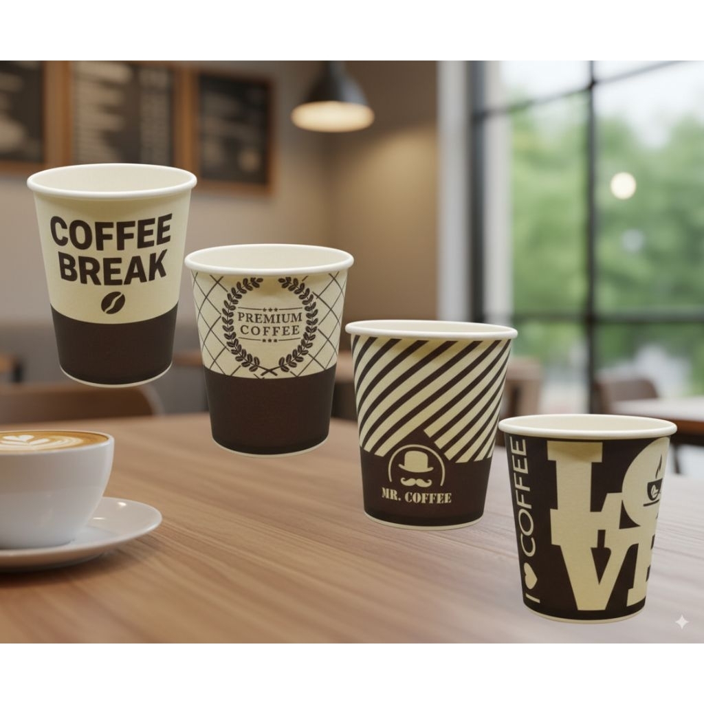 Hot Paper Cup 9oz (210ml) motif random