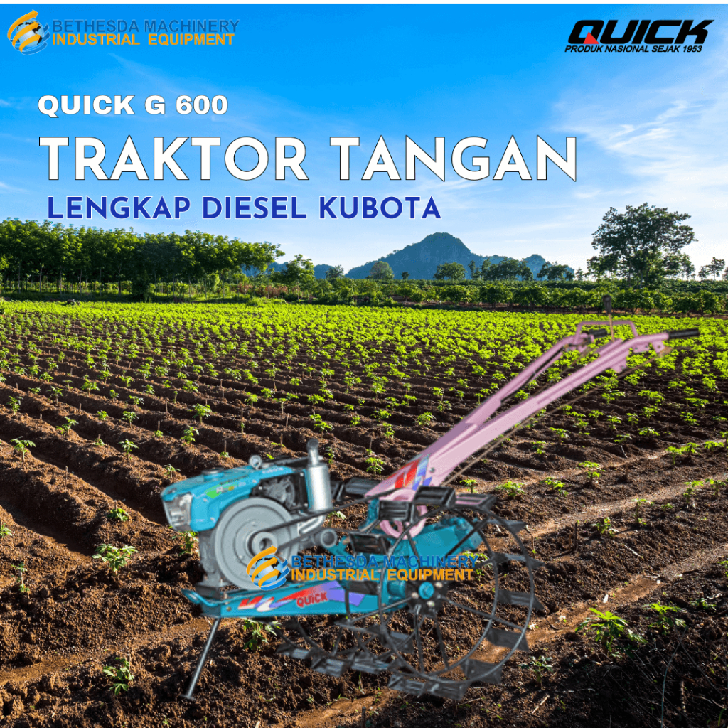 Quick G 600 Traktor Bajak Sawah Lengkap Diesel Kubota Rd 65