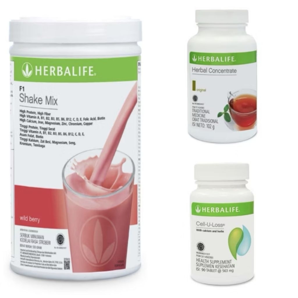 [LEPAS LABEL] PROMO PAKET HERBALIFE SUSU SHAKE + THERMO + CELLULOSS  HERBALIFE ORIGINAL