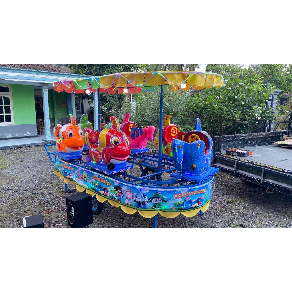 odong odong fiber kereta panggung fullset murah // mainan pasar malam promo best seller kereta nemo 