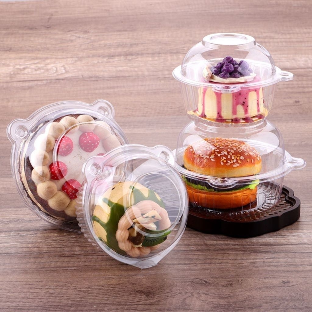 Premium-Satuan mika,10pcs mika bulat 10cm mika lucu berbentuk beruang,Mika cup puding / cup mochi ku