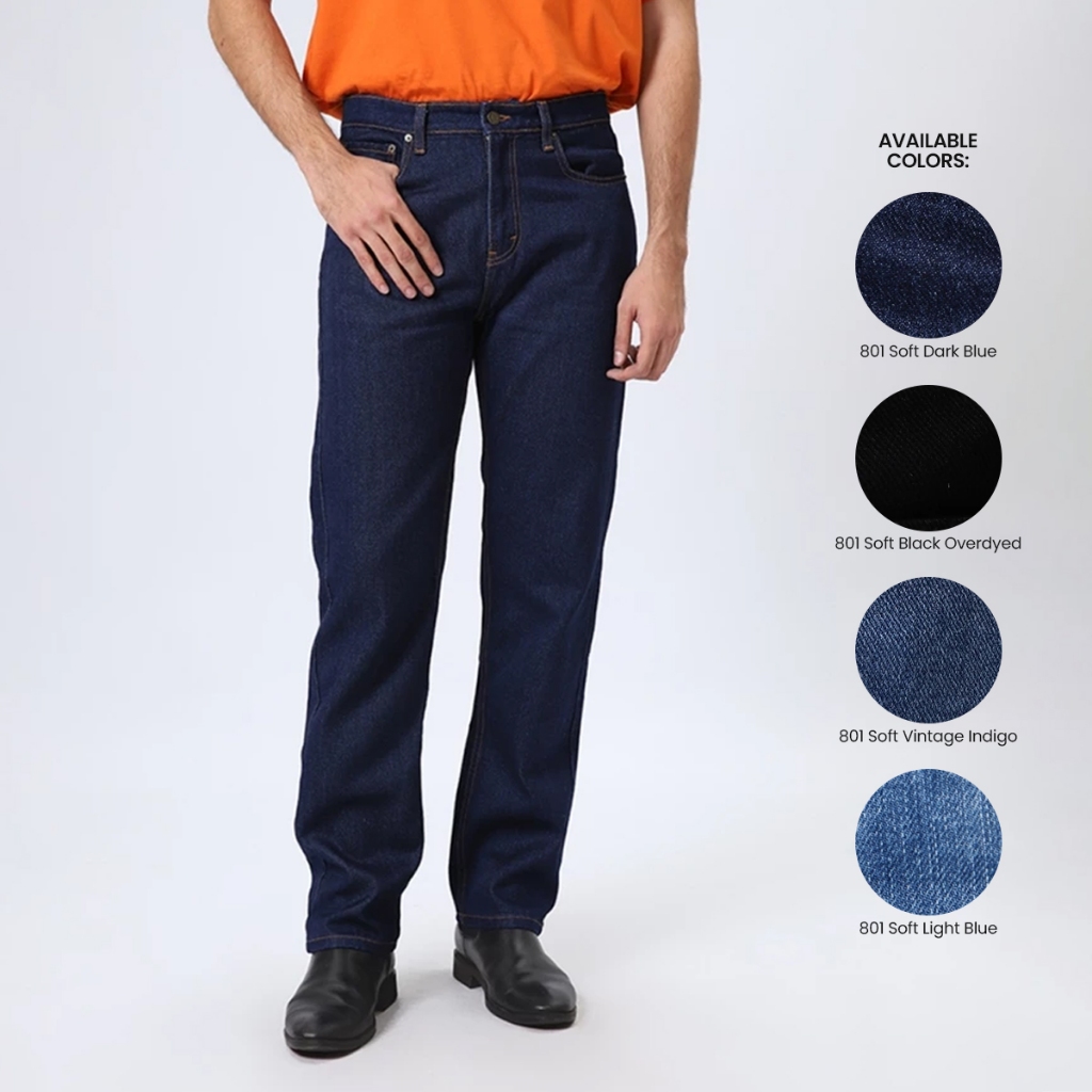 EDWIN JEANS - Celana Denim Pria Reguler Fit Jeans 801 SOFT COLLECTION Celana Jeans Straight