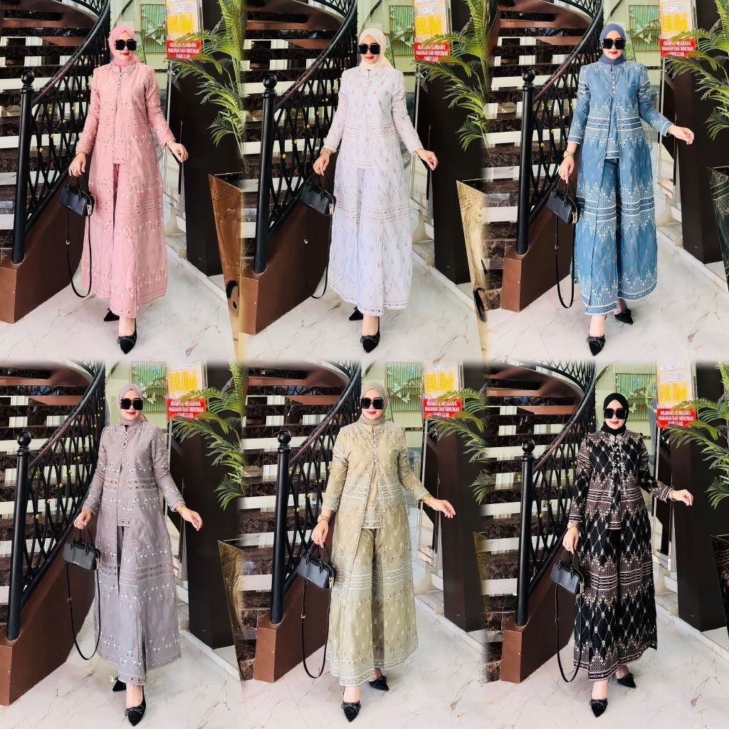 GAMIS SETCEL LUNA KATUN BORDIR MEWAH SETCEl KEKINIAN KONDANGAN ARISAN TERLARIS