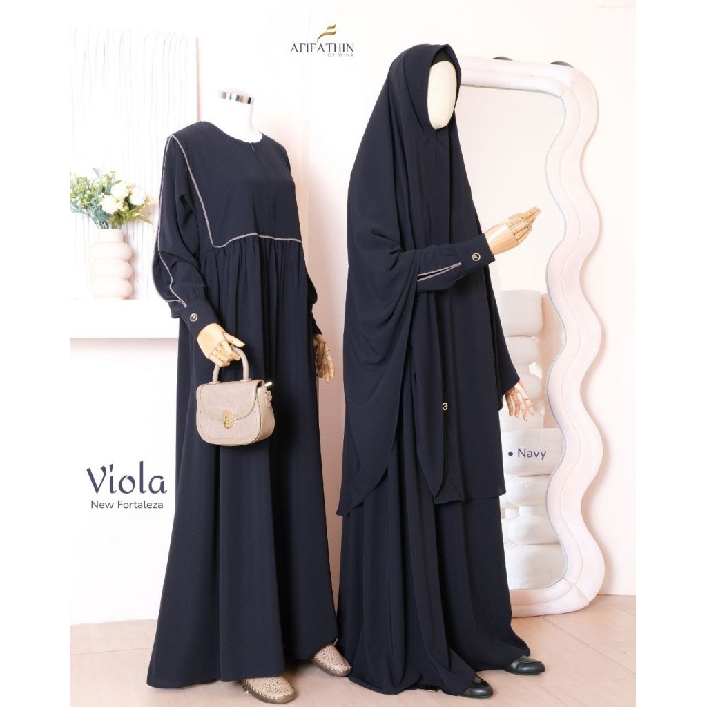VIOLA SET NON PED LONG by Afifathin | gamis casual | gamis set syar'i| gamis premium | cutting U