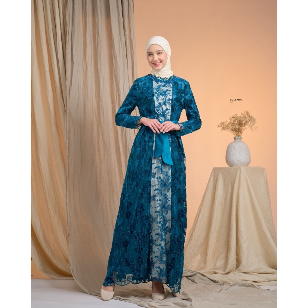 SOLEMIO MAXIDRESS / TERUSAN / GAUN / BUSANA / GAMIS / DRESS PANJANG MUSLIM SIMPLE ELEGANT IMPORT