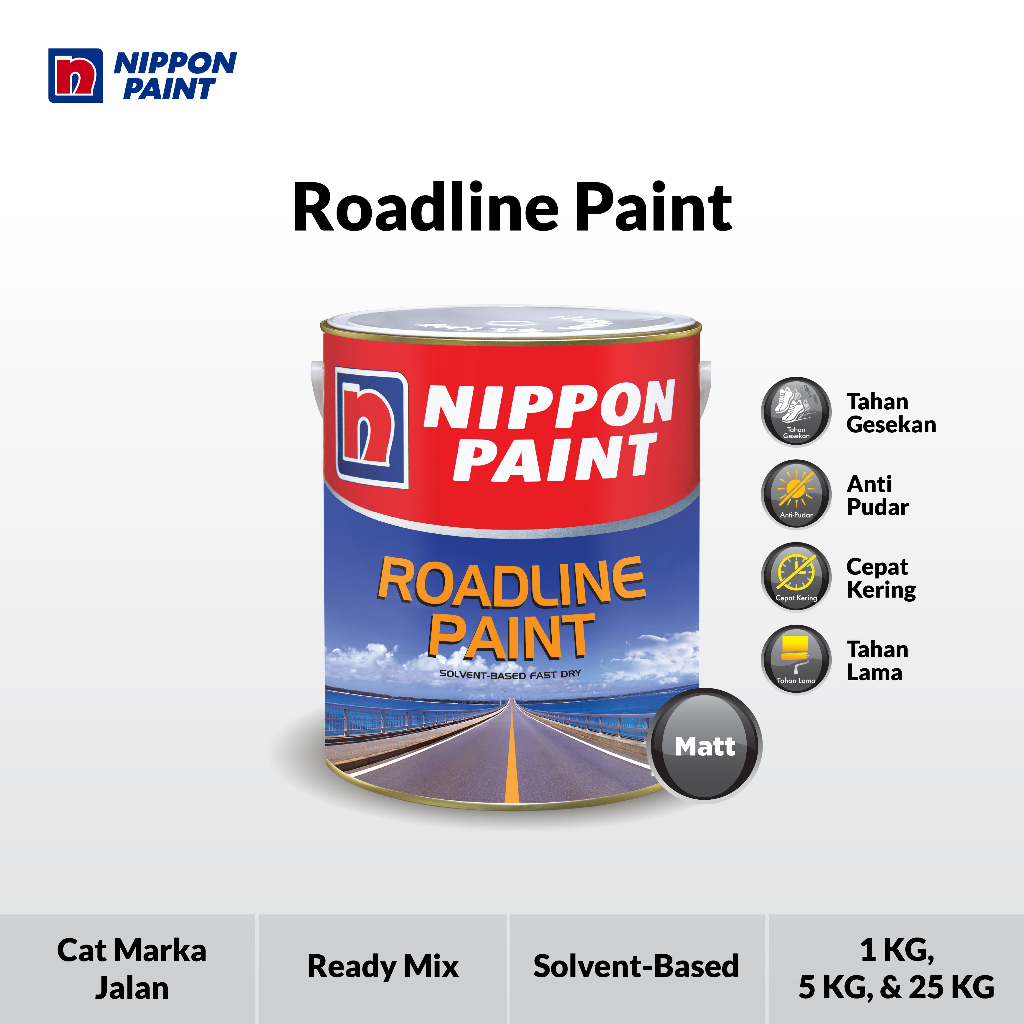 Nippon Paint - Roadline Paint -25kg- Cat Marka Jalan (Cat Lantai)