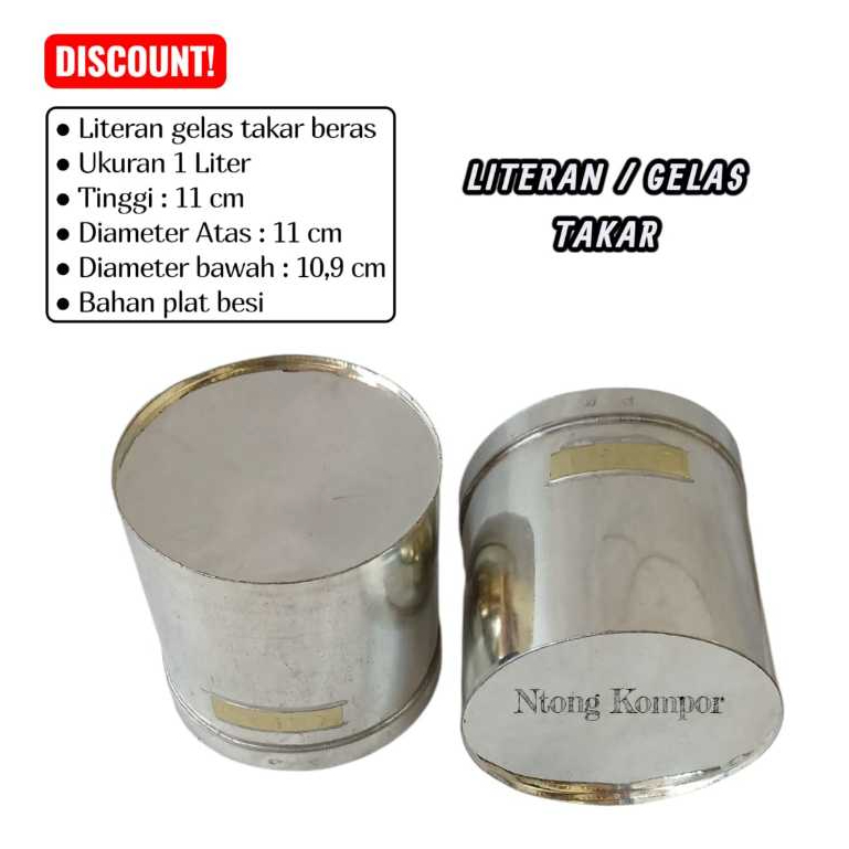 Literan Beras 1 Liter / Takaran Beras 1 Liter Canting Beras 1 Liter Gelas Ukur 1liter / Gelas Takar