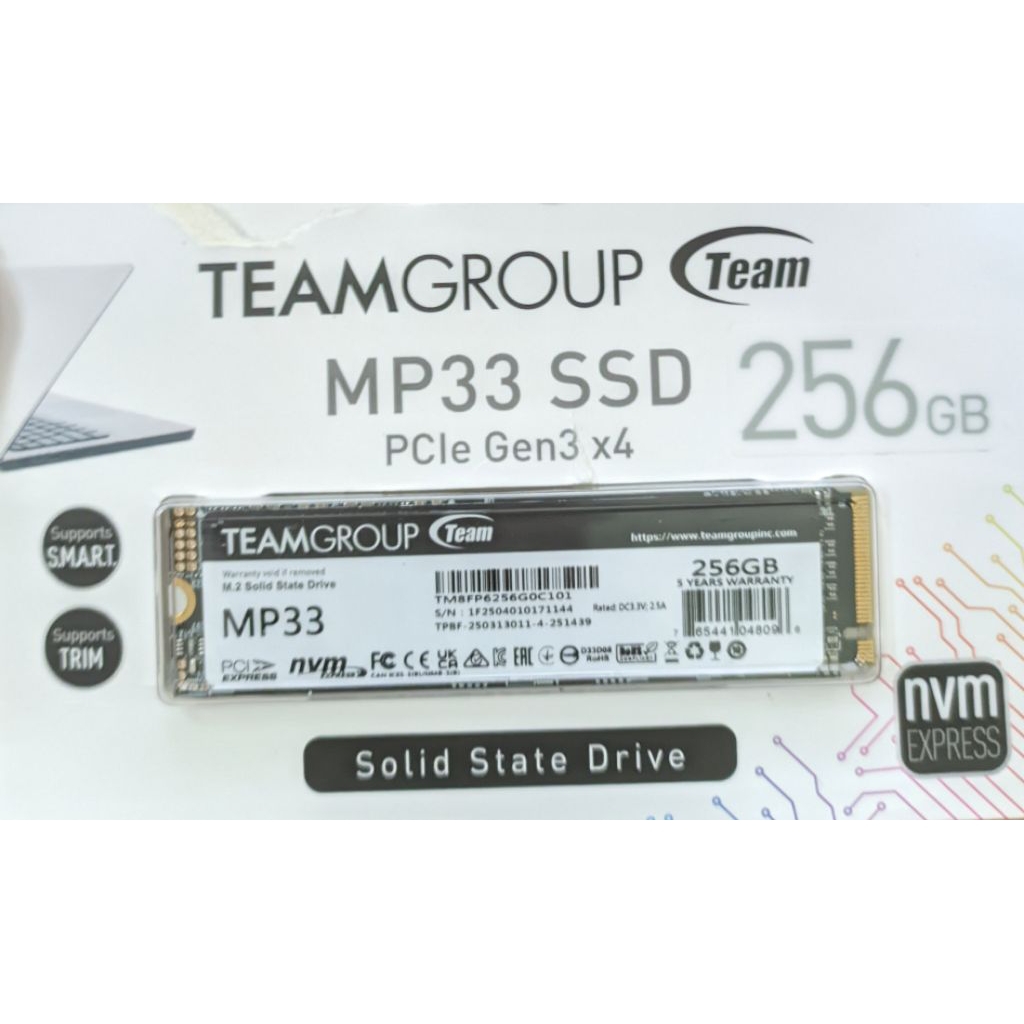 TEAMGROUP SSD M.2 NVMe MP33 256GB PCIe Gen3 x4