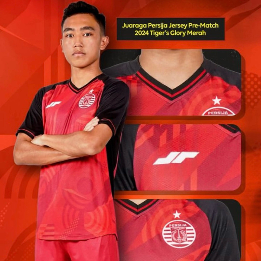 Jersey Persija Jakarta Prematch 2024 2025 Clawnic Red Original