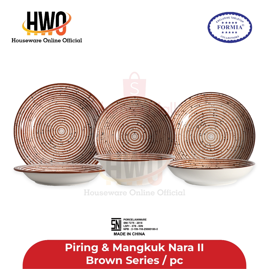 Formia Piring/Mangkuk Keramik Nara II brown