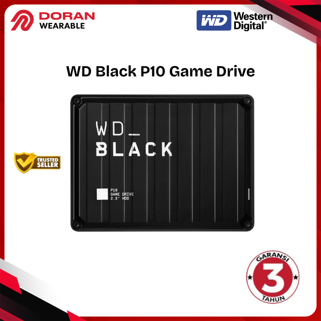 Hardisk WD Eksternal Gaming 2TB 4T 5 TB WD Black P10 Game Drive - Garansi 3 Tahun