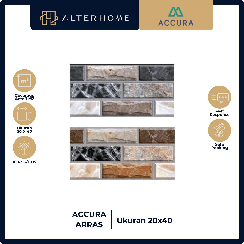 KERAMIK DINDING | DINDING KAMAR MANDI | GRAPHIC EMBOSSED MATT FINISH | ACCURA ARRAS | 20x40 CM | TER
