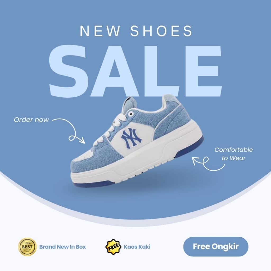 Sepatu MLB Chunky Liner New York Yankees Vintage Denim