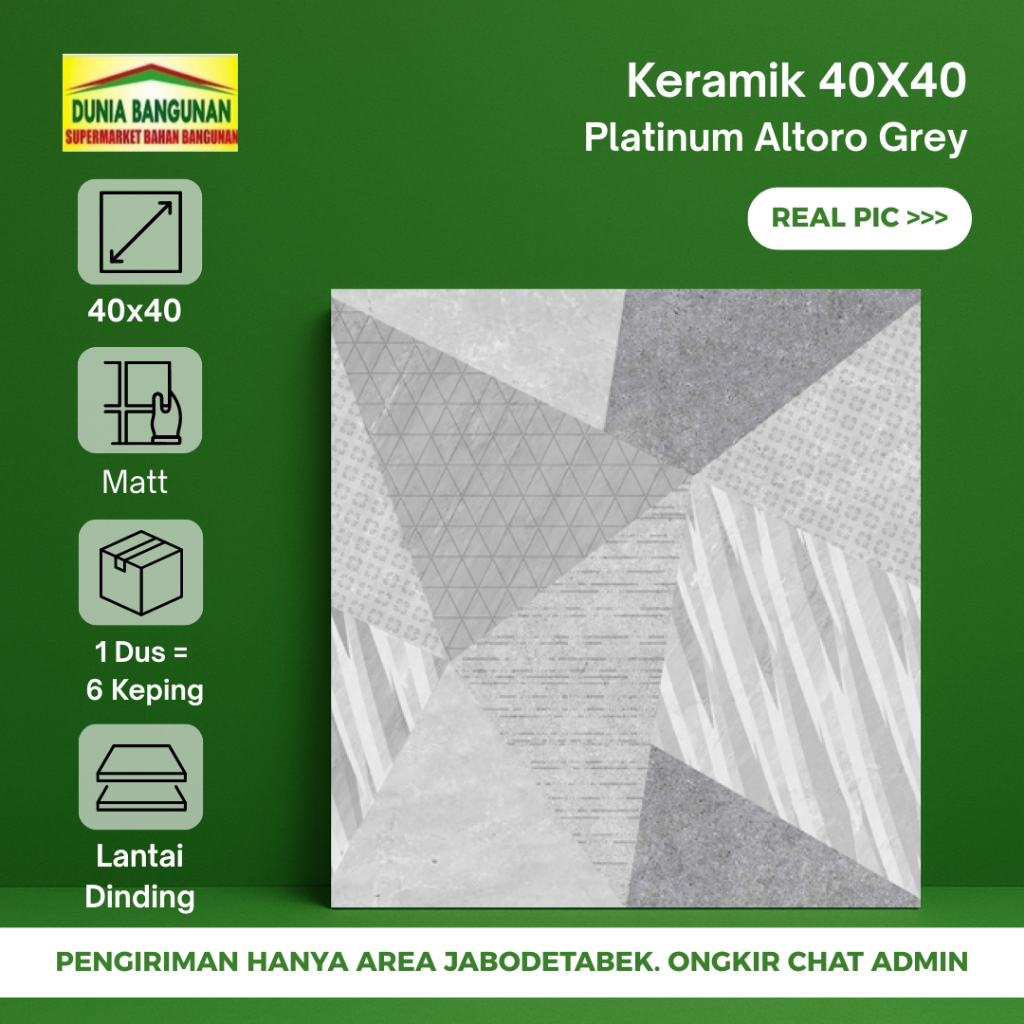 Keramik Lantai 40x40 Platinum Abu Keramik Matt Keset Teras Dapur