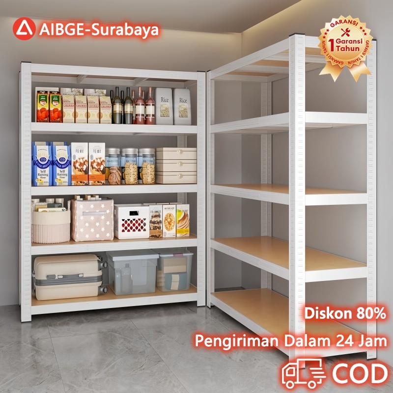 [Surabaya Express]Rak Sepatu Rak Gudang Rak Besi Siku 5 Susun Rak Supermarket Rak Besi Serbaguna Rak