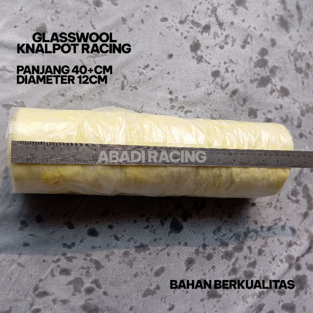 Glasswool kuning Peredam panas Gas Full knalpot Racing Panjang 40+cm Diameter 12