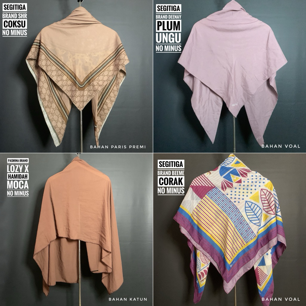 Preloved hijab jilbab deenay polos ori