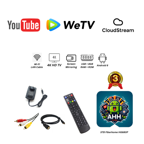 Android TV Box - STB Android Fiberhomǝ HG680P RAM 2GB Root Unlock (±500 Active Channels)