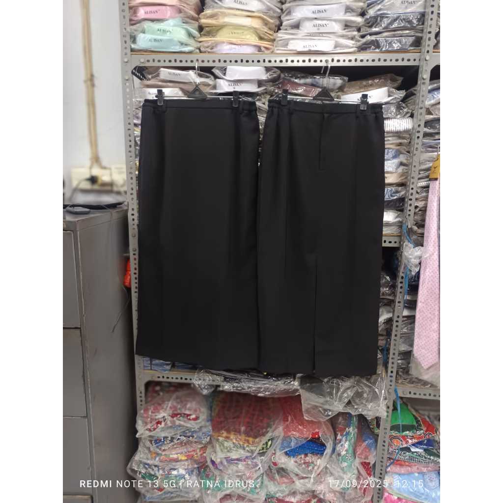 Rok Panjang PNS / Kantor / Kuliah : Hitam, Biru