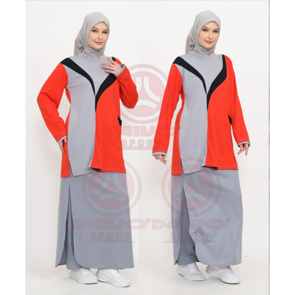 Setelan Baju Olahraga Tunik Muslimah Lengan Panjang / Rok Celana Daivo 77