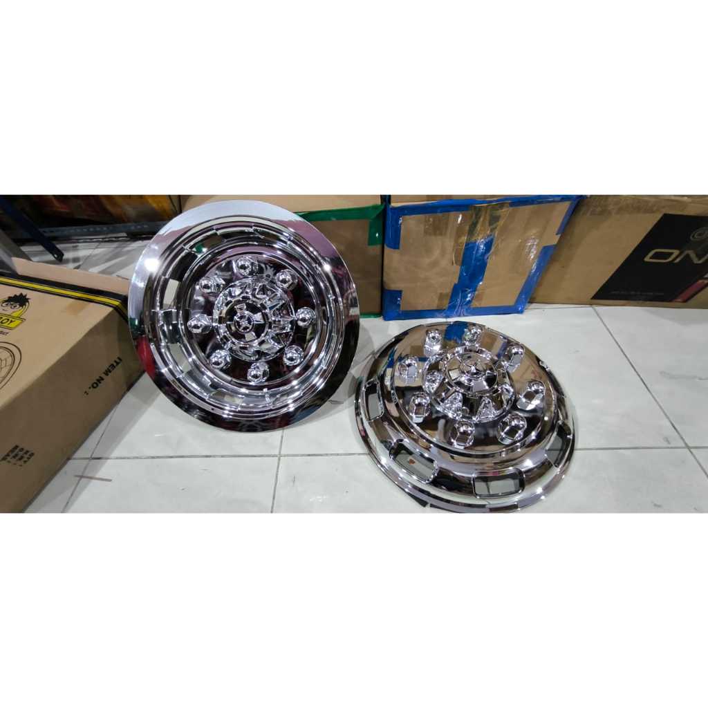 Cover Dop Velg Truk Truck Canter Fuso Ring 16 Baut 8 Depan Belakang 4 pcs Chrome