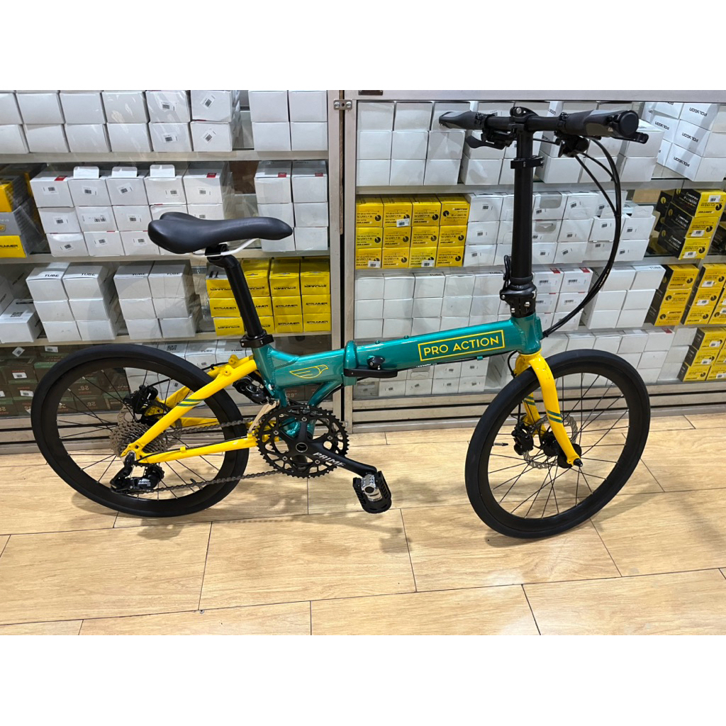 sepeda lipat pro action eagle 20 mantis green 2x10speed sram x5
