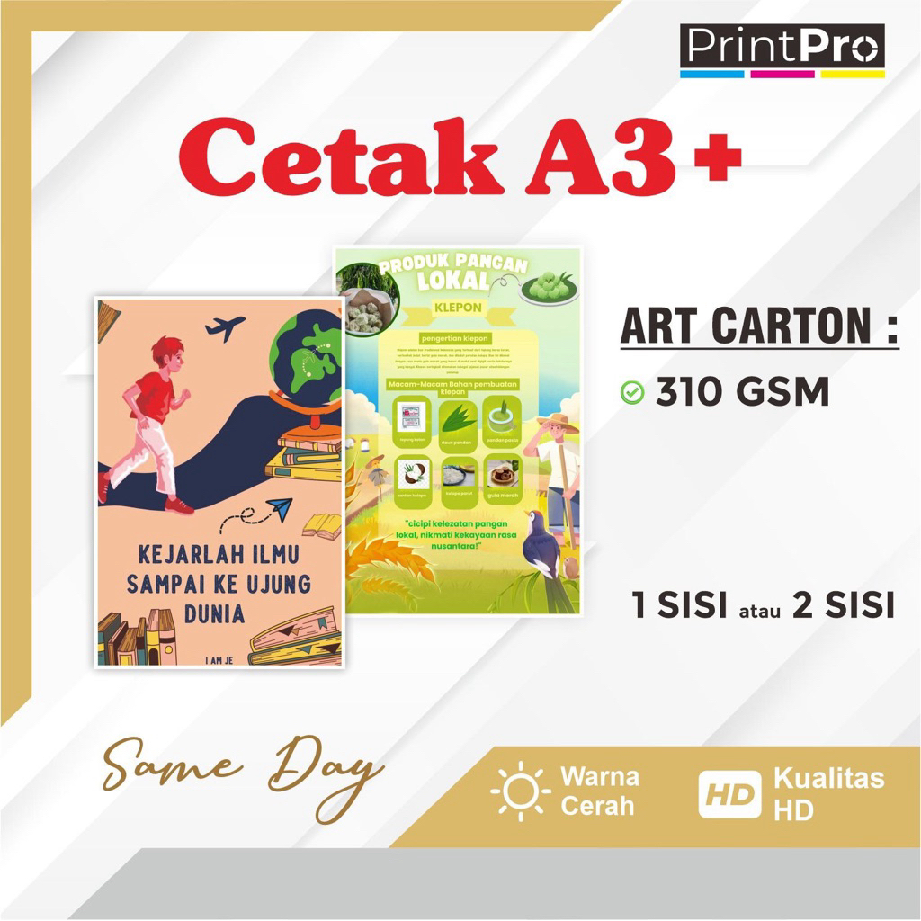 CETAK A3+ MURAH SEHARI JADI | ART CARTON 310 GSM