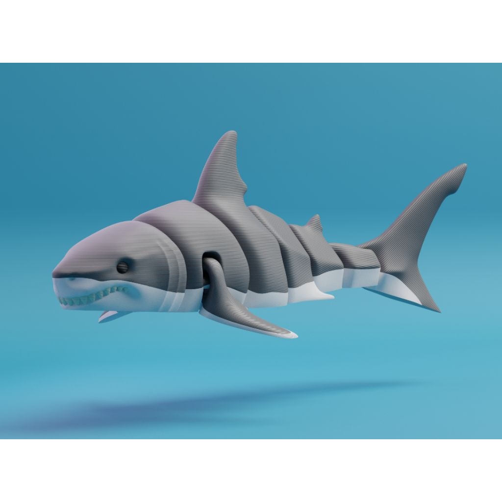 Articulated Great White shark Mainan Miniatur Hiu Laut Mainan Anak