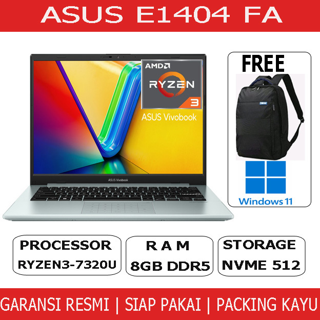 LAPTOP ASUS VIVOBOOK E1404FA RYZEN R3-7320U/8GB/512GB/14" FHD/W11 / NOTEBOOK/LEPTOP