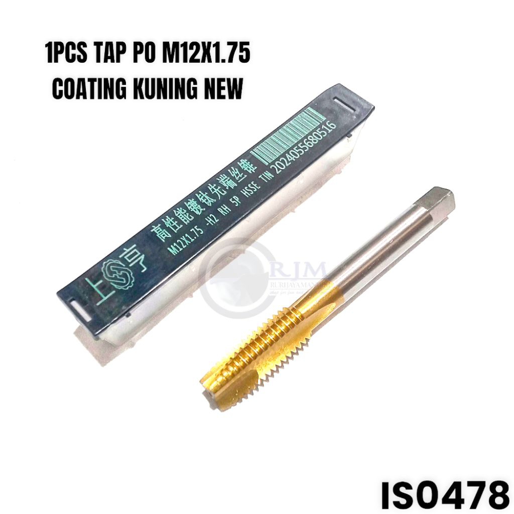 1pcs hand tap Baut 17 M12X1.75 Tap  Drat Kasar PO COATING KUNING new