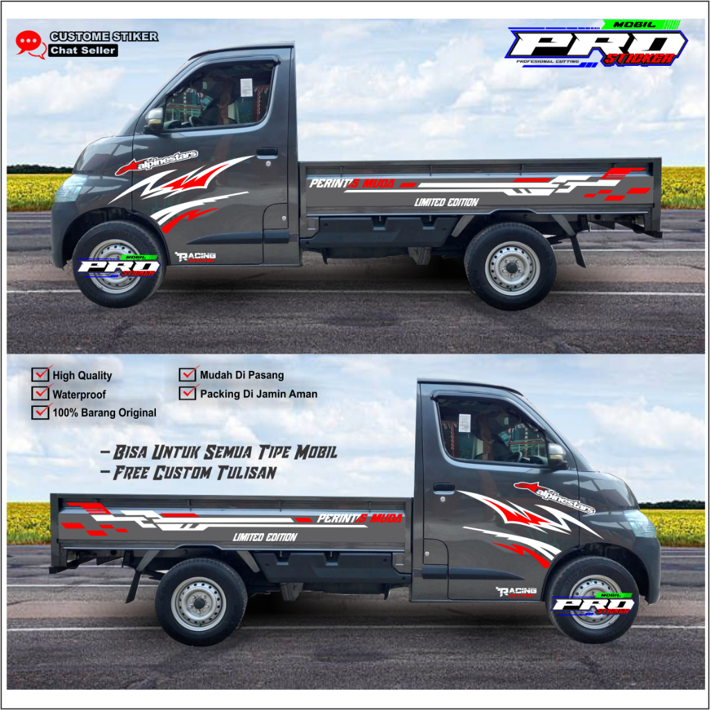 [COD] Stiker Cutting Mobil Pickup Grandmax Stiker Striping List Grandmax Stiker Variasi Bodi Samping