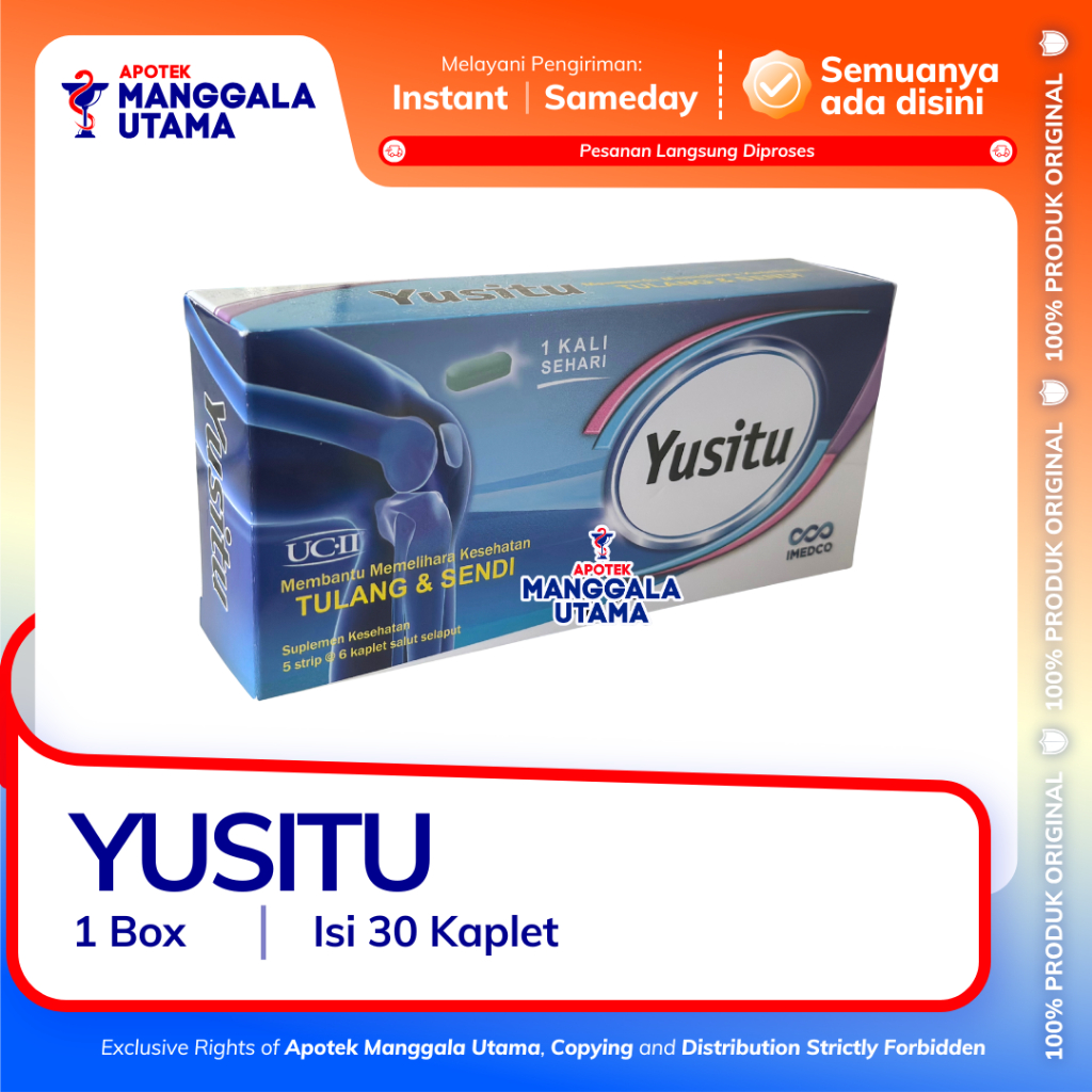 YUSITU SUPLEMEN KESEHATAN SENDI PER BOX ISI 30 KAPLET