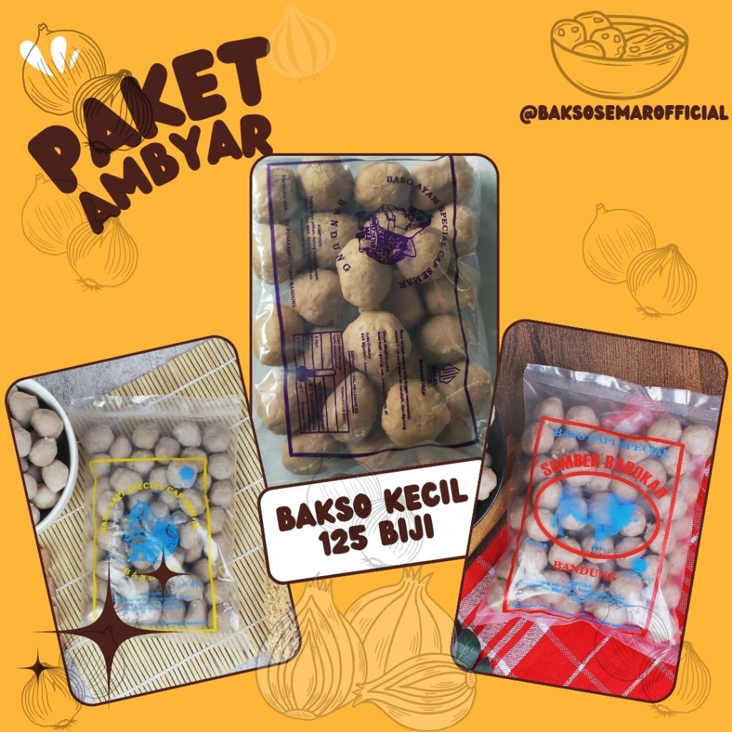 Bakso Semar Paket Ambyar Isi 125 Biji Bakso sapi Bakso ayam